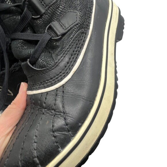 SOREL Tivoli Snow Boots Women’s Size 7 Black Waterproof Mid Faux Fur Winter - Picture 8 of 12